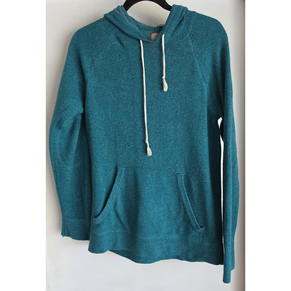 O'Hanlon Mills Women's Hoodie S/P Teal Long Sleeve Pullover Sweatshirt Top